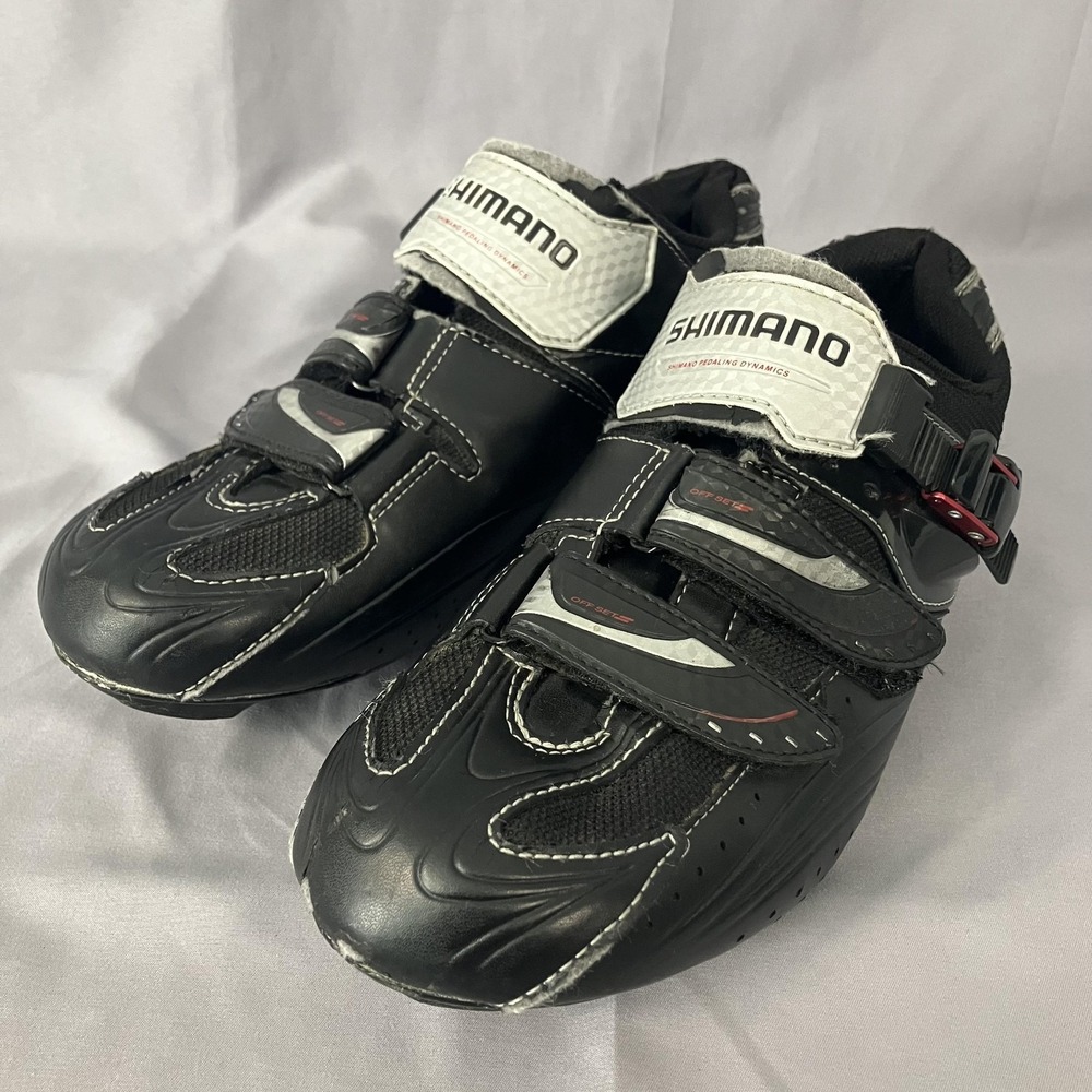 Shimano R106‎ Road Cycling Shoes Mens EU 43 Black SPD-SL 3-Bolt Ratchet Buckle